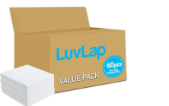 صورة Luvlap - Disposable Changing Mats, 60 Counts-White
