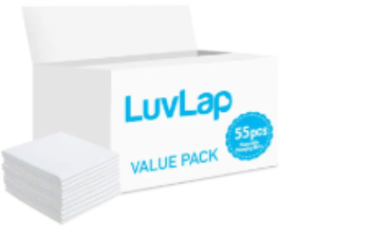 صورة Luvlap - Disposable Changing Mats, 55 Counts-White