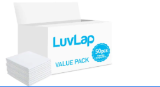 صورة Luvlap - Disposable Changing Mats, 50 Counts-White