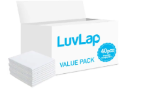 صورة Luvlap - Disposable Changing Mats, 40 Counts-White