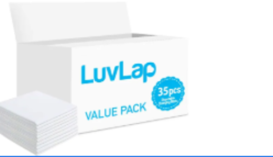صورة Luvlap - Disposable Changing Mats, 35 Counts-White