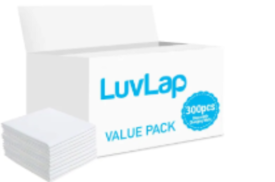صورة Luvlap - Disposable Changing Mats, 300 Counts-White