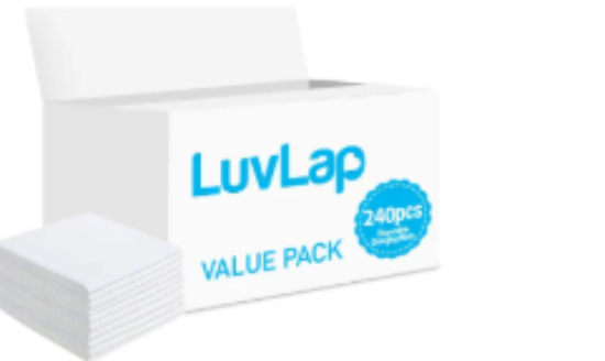 صورة Luvlap - Disposable Changing Mats, 240 Counts-White