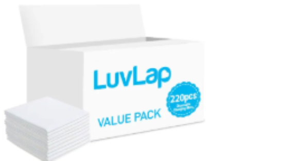 صورة Luvlap - Disposable Changing Mats, 220 Counts-White