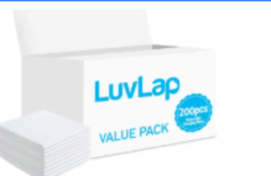 صورة Luvlap - Disposable Changing Mats, 200 Counts-White
