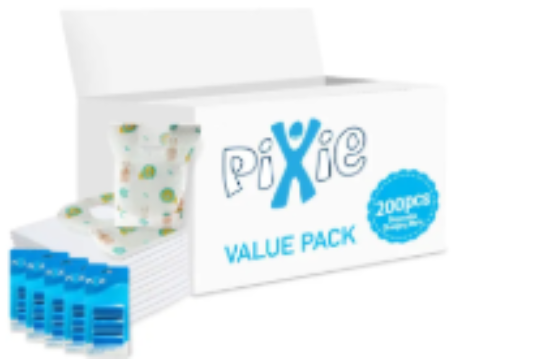 صورة Pixie - Changing Mats 200 + Bib 200 + Pack Of 5 Refill Blue 300 Nappy Bags