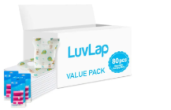 صورة Luvlap - Changing Mats 80 + Pixie - Bib 80 + Pack Of 3 Refill Pink 180 Nappy Bags