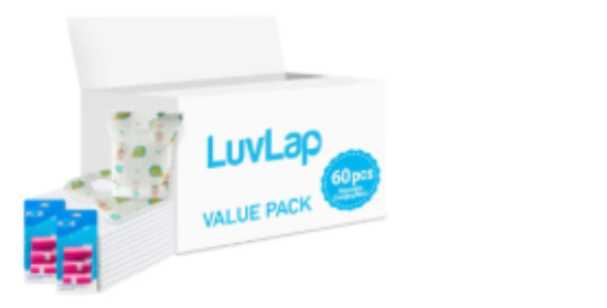 صورة Luvlap - Changing Mats 60 + Pixie - Bib 60 + Pack Of 2 Refill Pink 120 Nappy Bags