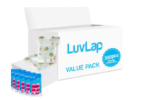 صورة Luvlap - Changing Mats 300 + Pixie - Bib 300 + Pack Of 5 Refill Pink 300 Nappy Bags