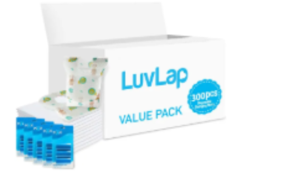 صورة Luvlap - Changing Mats 300 + Pixie - Bib 300 + Pack Of 5 Refill Blue 300 Nappy Bags