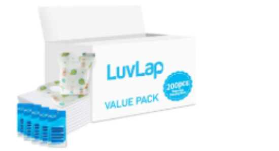 صورة Luvlap - Changing Mats 200 + Pixie - Bib 200 + Pack Of 5 Refill Blue 300 Nappy Bags