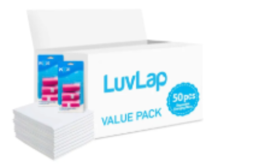 صورة Luvlap - Changing Mats 50 + Pack Of 2 Refill Pink 120 Nappy Bags