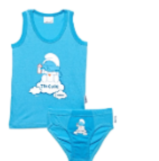 صورة The Smurfs - Vest & Underwear Set - Light Blue, 12-18 Months