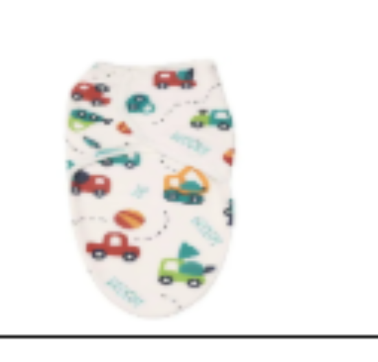 صورة LuvLap Cars Printed Baby Swaddle Wrap Blanket, Easy Wrap Newborn Swaddle, Hip Healthy Baby Sleep Wrap, Adjustable Secure Wings Design, 0 Month+, 62 x 28 cm - Cream