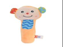 صورة Pixie Monkey Rattle Toy for Babies 0 months+, Beige, Sensory Development, Textures & Sounds