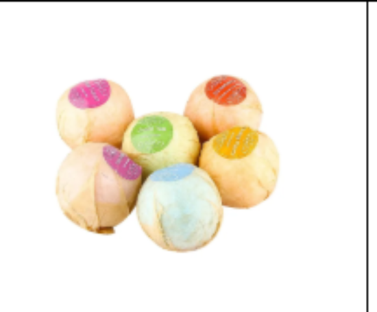 صورة Bath Bomb Gift Set Super Large Handmade with Natural Vegan Shea & Cocoa Butter Spa Pack of 6 - 60g each