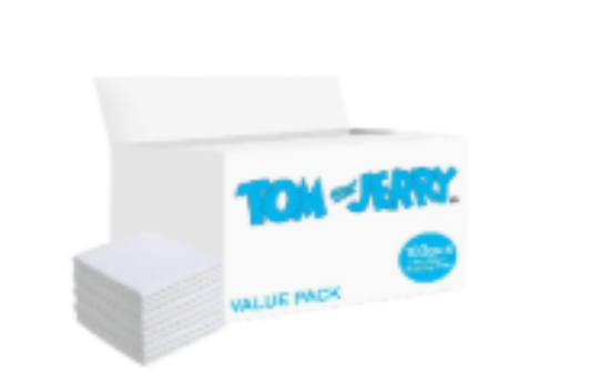 صورة Tom and Jerry Disposable Changing Mats, Non-Woven, Waterproof Bottom, Absorbent Material, 0 Month+, Pack of 100 - White