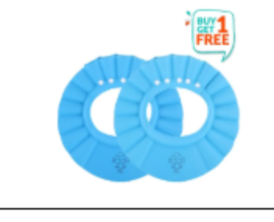 صورة Pixie Adjustable Baby Shower Cap Twin Pack with Button Closure, Soft & Safe, Blue, 2 Years