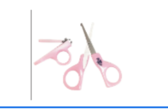 صورة Pixie Baby Nail Clipper & Scissors Set for 12M , Safe Rounded Corners, Pink, L 14 x B 9.2 x H 1.5 cm
