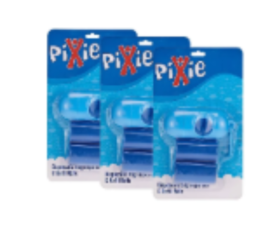 صورة Pixie Disposable Dispenser Bags & Refills Pack - Compact, Hygienic Cleanup on-the-go, Blue - Special Offer: Buy 2 Get 1 Free