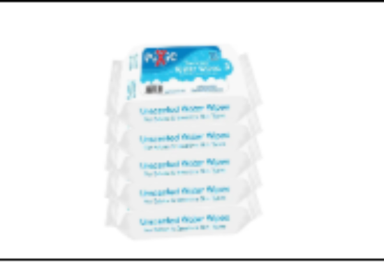 صورة Pixie Unscented Water Wipes for Babies, Alcohol-Free, 5 Pack - 180 Pure Baby Wipes with Normal Tape Cover