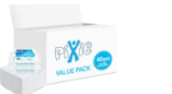 صورة Pixie Disposable Changing Mats 40ct + Pure Water Wipes 72ct Combo, Non-Woven & Waterproof for 0M+