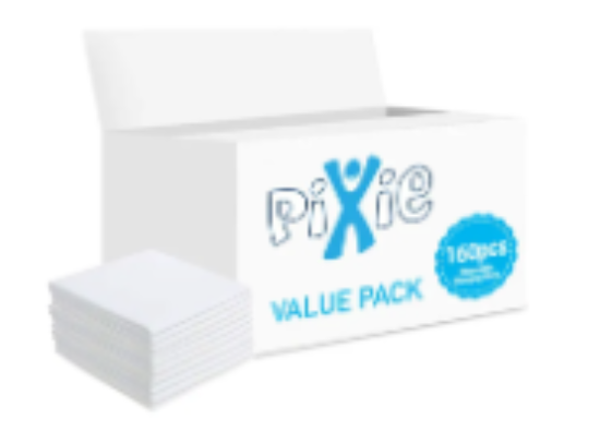 صورة Pixie White Disposable Changing Mats Value Pack - 160 Pieces