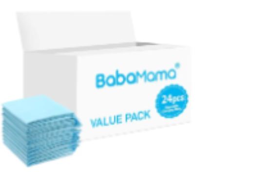 صورة Babamama Disposable Changing Mats, Quick-Dry Absorbent Protection, Waterproof Backing, Fast Permeability, 0 Month+, Blue - 24 Pieces