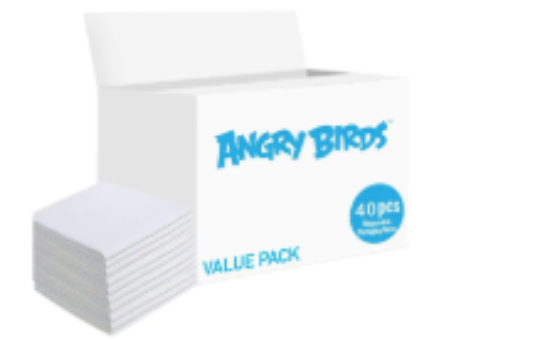 صورة Angry Birds Disposable Changing Mats, Non-Woven, Waterproof Backing, Absorbent Top Layer, 0 Month+, Pack of 40 - White