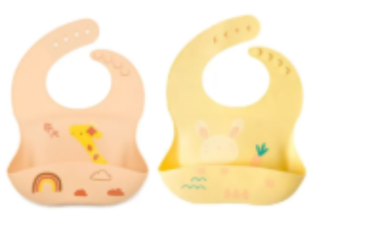 صورة Pixie Waterproof Silicone Bibs Pack of 2 Fox & Bunny - Multicolour