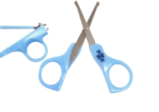 صورة Pixie Baby Nail Cutter and Scissors Set, Prevents Accidental Scratching, Tearing, Comfortable, 6 Months+ - Blue