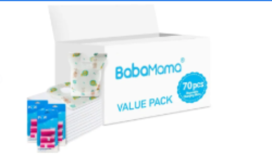 صورة Babamama Combo of Changing Mat+ Bib + Pink Dispenser Refill Rolls Nappy Bags - Value Pack of 3