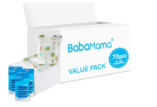 صورة Babamama Combo of Changing Mat+ Bib + Blue Dispenser Refill Rolls Nappy Bags - Value Pack of 3