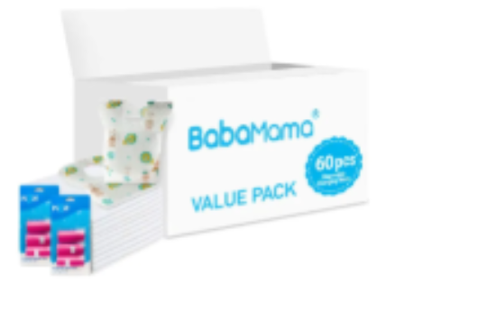 صورة Babamama Combo of Changing Mat+ Bib + Blue Dispenser Refill Rolls Nappy Bags - Value Pack of 3