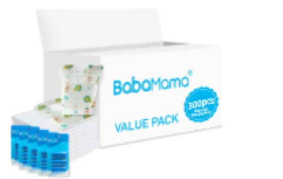صورة Babamama Combo of Changing Mat+ Bib + Blue Dispenser Refill Rolls Nappy Bags - Value Pack of 3
