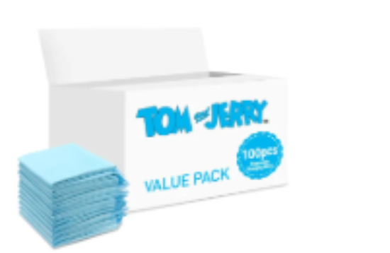 صورة Tom and Jerry Disposable Changing Mats, Quick-Dry Absorbent Protection, Waterproof Backing, Fast Permeability, 0 Month+, Blue - 100 Pieces