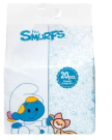 صورة Smurfs Disposable Waterproof Baby Changing Mats, Non-Woven, Mess-Free - 20 Pieces, 0-24 Months