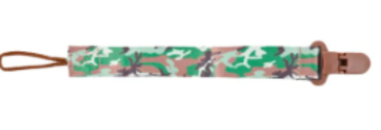 صورة Pixie Pacifier Holder with Secure Fastening Clip, Camouflage Print, 0+ Months, 4-Pack - Multi Color