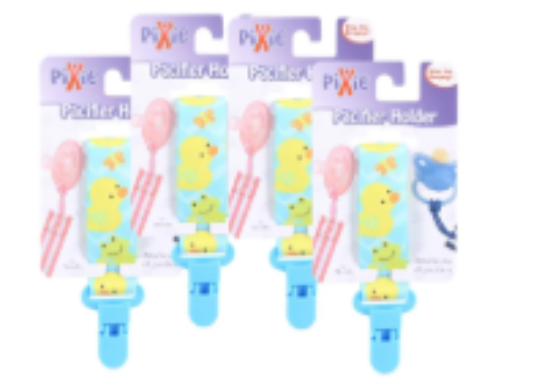 صورة Pixie Pacifier Holder Duck Print - Blue