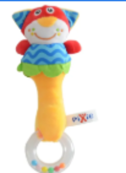 صورة Pixie Baby Cat Rattle Toy - Colorful Sensory Learning Toy with Textures & Sounds for Infants 0  Months