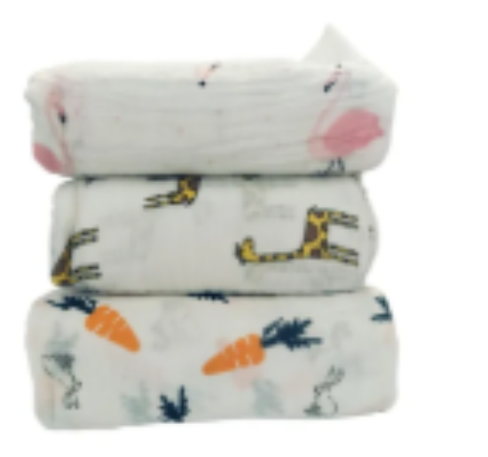 صورة LuvLap Muslin Blankets for Newborn Baby, Soft Cotton Muslin Swaddling Blankets, Lightweight Breathable Baby Wraps, Multipurpose Everyday Baby Blankets, 0 Month+, 120 x 110 cm Each, Pack of 3 - White