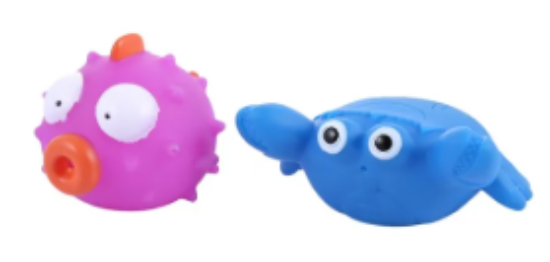 صورة Pixie Floating Squirty Buffer fish & Crab (2pcs)- Pink & Blue