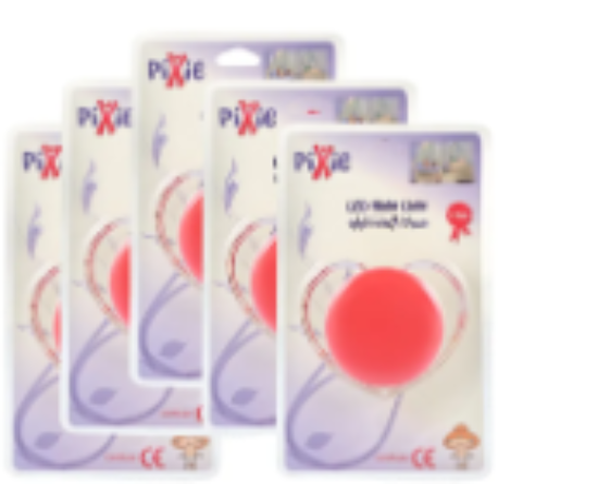 صورة Pixie LED Night Light Pack of 5 - Sensor Light, Safe for Babies, Power Saving, Red, No Wires, Auto On/Off