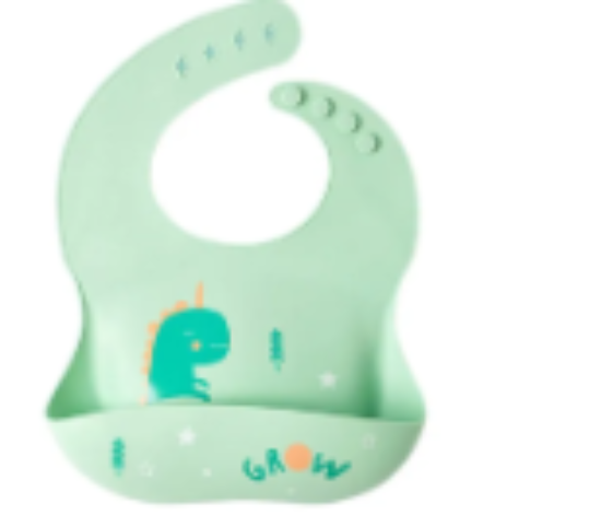 صورة Pixie Waterproof Silicone Bib Dinosaur - Green