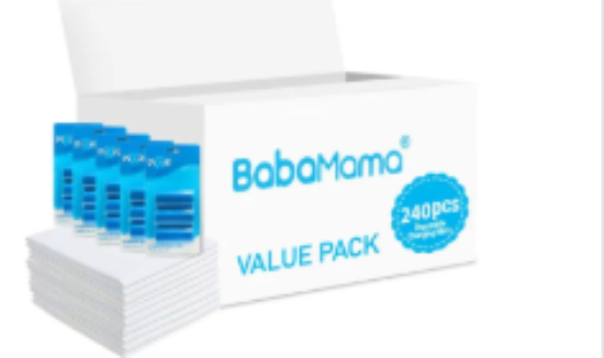 صورة Babamama Combo of Changing Mat + Blue Dispenser Refill Rolls Nappy Bags - Value Pack of 2