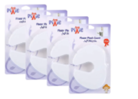 صورة Pixie Finger Pinch Guard 4-Pack, White, Safety Door Stopper, Prevents Slamming & Injuries, Easy Install, 0M+