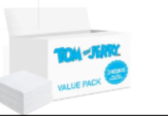 صورة Tom and Jerry Antibacterial Disposable Changing Mats 240ct, Waterproof Non-Leak for Babies 0M+, Easy Disposal