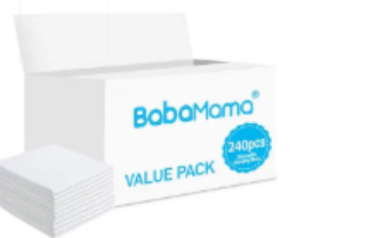 صورة Babamama Disposable Changing Mats 240-Pack, Antibacterial & Waterproof, 0M+