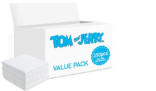 صورة Tom and Jerry Disposable Changing Mats 250ct, Antibacterial Waterproof, 0M+, Non-Leak for Babies