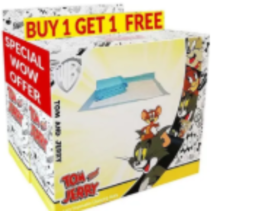 صورة Warner Bros Tom & Jerry Leak-Proof Disposable Changing Mats 0-3yrs - Triple Layer Comfort 12pcs + Buy 1 Get 1 Free Offer